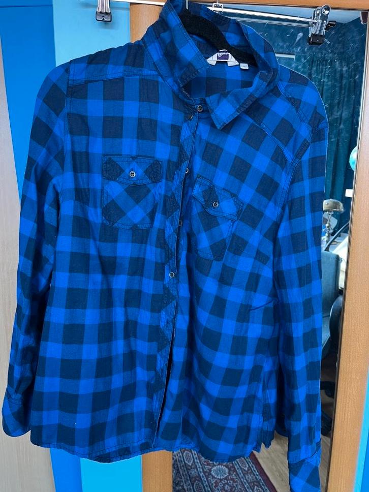 leuk blauw zwart geblokt bloesje Miss Etam 42/44 zgan, Kleding | Dames, Blouses en Tunieken, Zo goed als nieuw, Maat 42/44 (L)