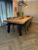 Robuuste Mango Houten Eettafel + 10 eetkamer Stoelen, Huis en Inrichting, Tafels | Eettafels, Ophalen, Gebruikt, 100 tot 150 cm