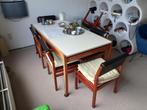 Pastoe eetkamertafel en 6 stoelen - Cees Braakman jaren '60, Ophalen, Gebruikt, 50 tot 100 cm, Vijf personen of meer