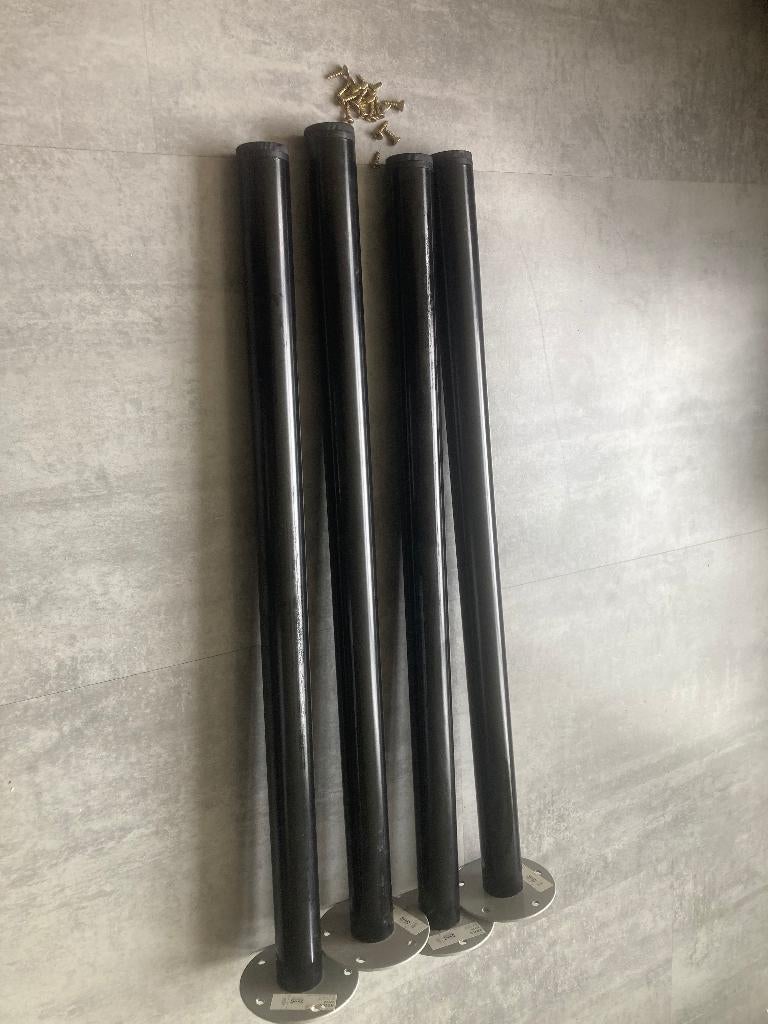 Ikea ADILS Poot, zwart 4 stuks, Ophalen of Verzenden, Gebruikt