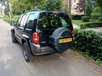 Jeep Cherokee 3.7 V6 AUT 2004 Zwart, Auto's, Automaat, 3700 cc, Leder en Stof, Zwart