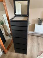 Ikea Malm Ladekast met spiegel - Zwart, Huis en Inrichting, Ophalen, Minder dan 50 cm, Gebruikt, 5 laden of meer
