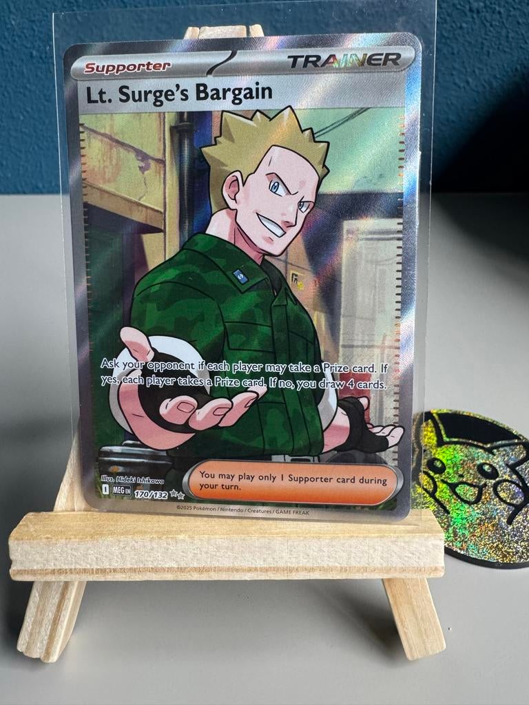 Pokémon Kaart: Lt. Surge's Bargain - 170/132, Hobby en Vrije tijd, Verzamelkaartspellen | Pokémon, Ophalen of Verzenden, Zo goed als nieuw
