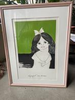 Ans Wortel - Ets aquatint meisje met strik, Antiek en Kunst, Ophalen