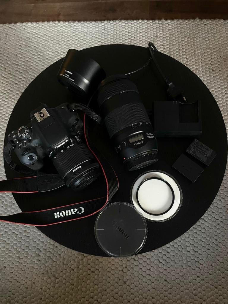 Canon eos 750d met 18-55mm en 70-300mm lenzen, Ophalen, Gebruikt, Canon