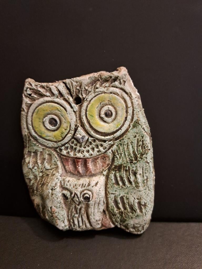 Handgevormde keramieken muurhanger uilen, Antiek en Kunst, Antiek | Keramiek en Aardewerk, Ophalen of Verzenden