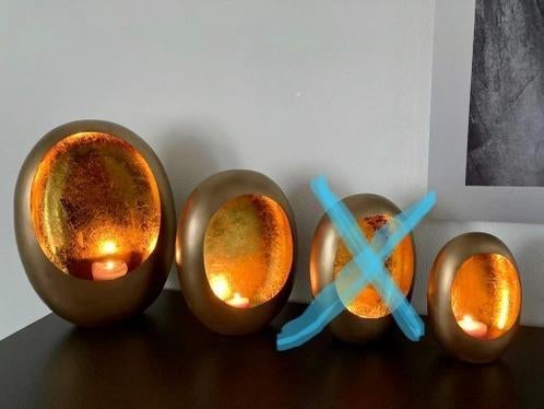 MARRAKECH EGG T-LIGHT GOLD S,L of XL NIEUW!, Overige kleuren, 25 tot 50 cm, Nieuw, Ophalen of Verzenden