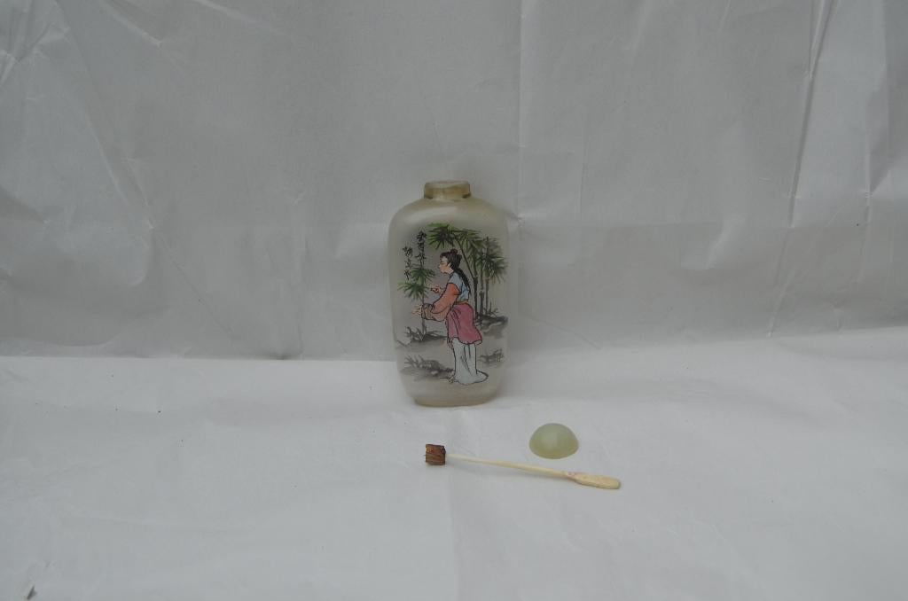 Chinees geur/odeur/parfum flesje achterglasschildering, Ophalen of Verzenden, Gebruikt, Parfumfles