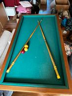 Tafelmodel biljart, met ballen, krijt en twee maal een keu, Ophalen of Verzenden, Zo goed als nieuw, Biljarttafel