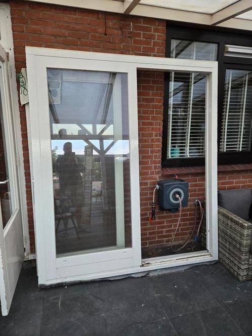 Kozijn/ schuifpui dubbel glas, Doe-het-zelf en Verbouw, Kozijnen en Schuifpuien, Zo goed als nieuw, Raamkozijn, Hout, 225 cm of meer
