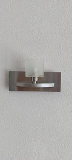 Wandlamp RVS, Huis en Inrichting, Lampen | Wandlampen, Ophalen of Verzenden, Zo goed als nieuw, Glas, Modern