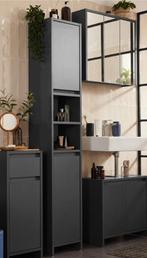 Hoge grijze badkamerkast, Huis en Inrichting, Badkamer | Badkamermeubels, Ophalen, (Half)hoge kast, Minder dan 50 cm, Zo goed als nieuw