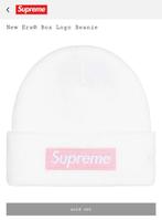 Supreme Box Logo Beanie White Pink, Ophalen of Verzenden, Nieuw, Wit