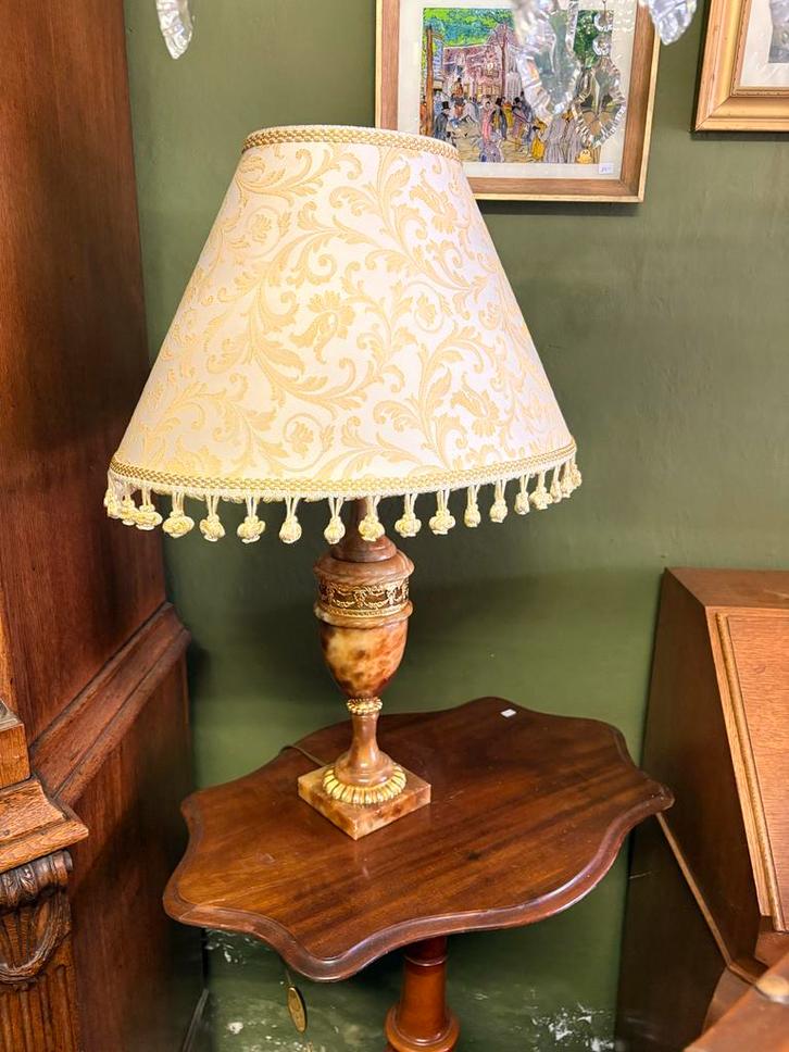 Vintage Tafellamp met Bloemenkap, Huis en Inrichting, Lampen | Tafellampen, Gebruikt, Ophalen of Verzenden