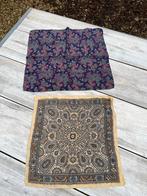 Vintage Zijden Pochet Zakdoeken Set Heren, Ophalen of Verzenden, Beige