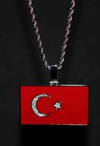 TURKEY FLAG PENDANT SOGAR, Nieuw, Met kristal, Ophalen of Verzenden, Zilver