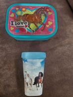 Mepal broodbak en curver drinkbeker met paarden, Ophalen of Verzenden, Gebruikt