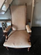 Antieke stoel met linnen, Huis en Inrichting, Fauteuils, Ophalen, Gebruikt, Minder dan 75 cm, Stof