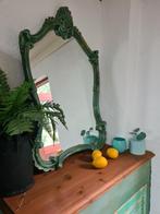 Unieke spiegel boho brocante stijl groen turquoise barok, Ophalen, Zo goed als nieuw, Minder dan 100 cm, Overige vormen