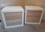 2x IKEA KALLAX Nachtkastje wit met inzet met 2 lades, eiken, Ophalen, Overige materialen, Gebruikt, Minder dan 45 cm