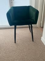 4 Velvet groene eetkamer stoelen, Huis en Inrichting, Stoelen, Ophalen, Overige kleuren, Zo goed als nieuw, Vijf, Zes of meer stoelen