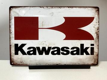 Kawasaki metalen reclamebord (Old Look) beschikbaar voor biedingen