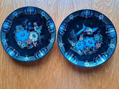 Royal delfts zwart Wandborden Set van 2 borden, Antiek en Kunst, Antiek | Wandborden en Tegels, Ophalen