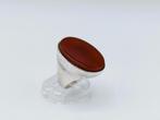 Vintage zilveren ring met carneool, 925 zilver, 18 tot 19, Gebruikt, Info@zilverwebsite.nl, Verzenden