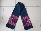 Gebreide sjaal navy donkerblauw met roze 125 x 17 cm, Ophalen of Verzenden, Zo goed als nieuw, Meisje, Sjaal