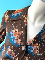 Vintage jaren 70 jurk bruin met motief maat 42, Bruin, Verzenden, Maat 42/44 (L), Vintage