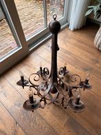Sierlijke metalen kroonluchter – 6 lampjes, Huis en Inrichting, Lampen | Kroonluchters, Ophalen, Zo goed als nieuw, Metaal, Landelijk