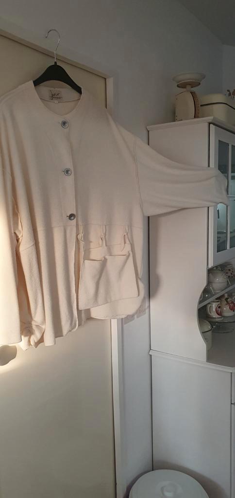 Justlizz Baby Badstof Vest/Trui Off White Oversized, Kleding | Dames, Jasjes, Kostuums en Pakken, Zo goed als nieuw, Jasje, Maat 42/44 (L)