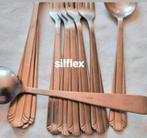 Bestek Silflex vorken lepels relief handvatten, Ophalen of Verzenden, Gebruikt, Rvs of Chroom