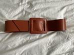 Bruin leren riem breed, Kleding | Dames, Riemen en Ceinturen, Ophalen, 80 tot 90 cm, Echt leder, Heupriem