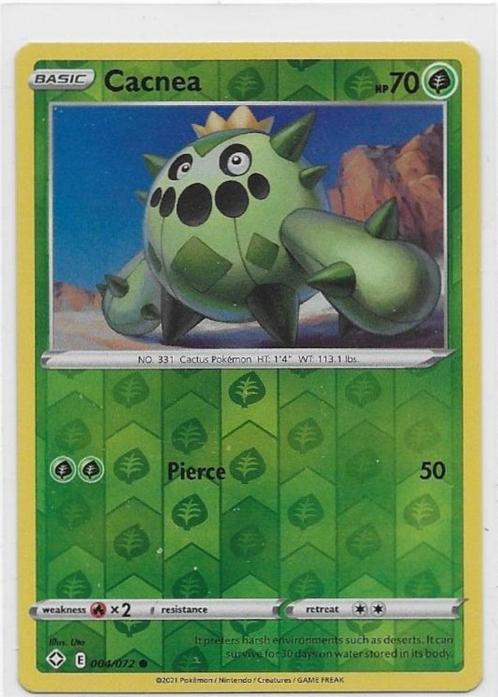 Shining Fates,  Cacnea [reverse] 4/72, Hobby en Vrije tijd, Verzamelkaartspellen | Pokémon, Nieuw, Losse kaart, Verzenden