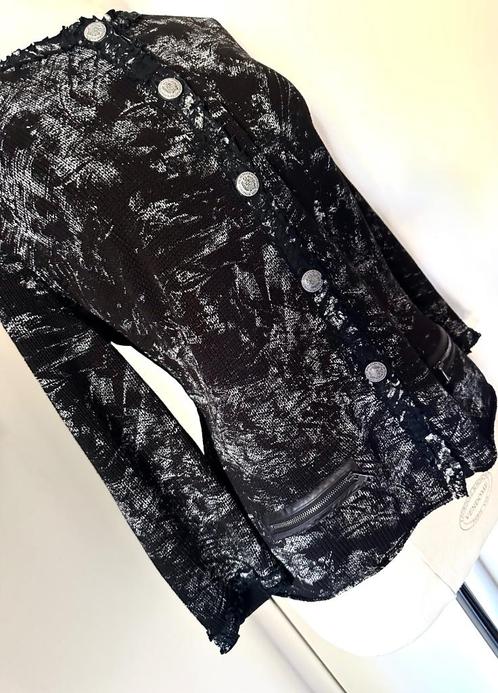 Jasje Marccain Marc Cain jacket vest jas zwart wit mt 42 44, Kleding | Dames, Jasjes, Kostuums en Pakken, Zo goed als nieuw, Maat 42/44 (L)