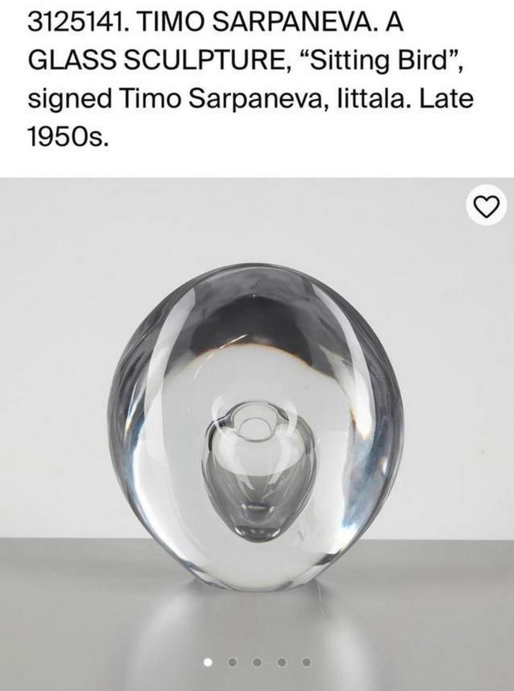 Vaas Unica vaas gesigneerd Timo Sarpaneva Iittala Finland, Antiek en Kunst, Antiek | Glas en Kristal, Ophalen of Verzenden