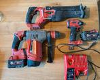 Milwaukee M18 set, Boormachine, Ophalen of Verzenden, Klopboormechanisme, Gebruikt
