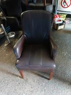 6 leren eetkamerstoelen, Huis en Inrichting, Stoelen, Ophalen, Gebruikt, Bruin, Leer