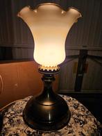 Vintage Tafellamp met Glazen Kap, Ophalen, Gebruikt, Vintage, Glas