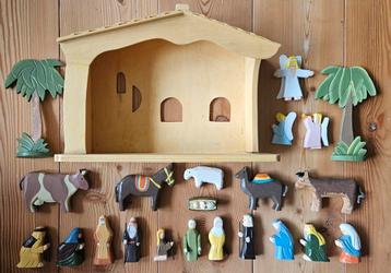 Houten Kerststal - 23 Delig - Handgemaakt beschikbaar voor biedingen