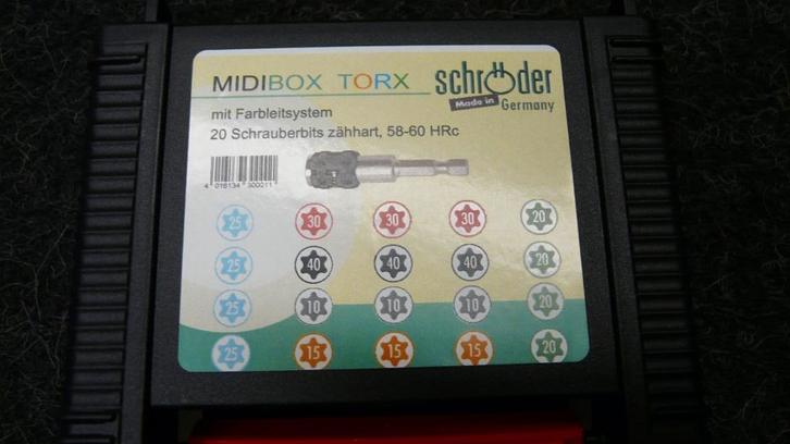 Midibox torx bitjes Schroder, Auto diversen, Autogereedschap, Nieuw, Ophalen