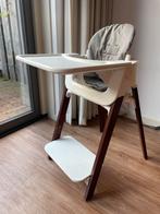 Stokke Steps walnut brown, met babyset en tray, kinderstoel, Ophalen of Verzenden, Zo goed als nieuw, Meegroeistoel, Stoelverkleiner