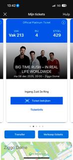 Big time rush zitplaatsen 8 December, Tickets en Kaartjes, Concerten | Pop, Twee personen