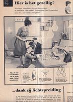 Retro reclame 1960 Philips woonkamer feestje lampen, Verzamelen, Retro, Ophalen of Verzenden, Huis en Inrichting