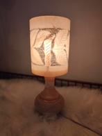 Albasten tafellamp – geslepen motief – vintage, Huis en Inrichting, Lampen | Tafellampen, Ophalen of Verzenden, Minder dan 50 cm