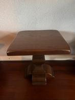 Vintage brutalist handgemaakt eikenhouten bijzettafel, Ophalen of Verzenden
