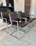 4/6/8/10 bruin leder Henders & Hazel design eetkamerstoelen, Ophalen, Bruin, Henders en Hazel, Zo goed als nieuw