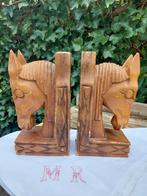 Monkey Pod houten boekensteunen Paardenhoofd - set van 2, Ophalen of Verzenden, Gebruikt