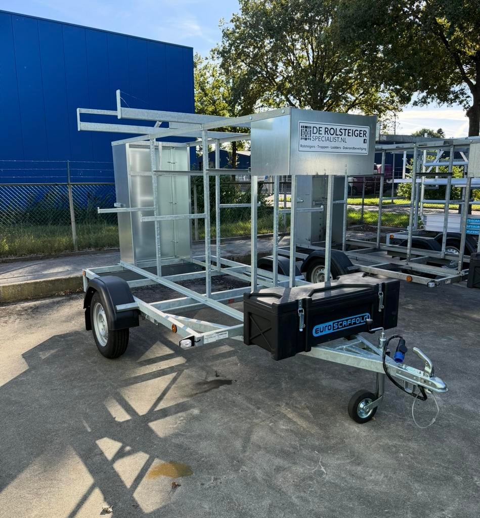 🏆 NR1 Steiger aanhanger gesloten / afsluitbaar 250cm + LED, Ophalen of Verzenden, Nieuw, Rolsteiger of Kamersteiger, 5 meter of hoger